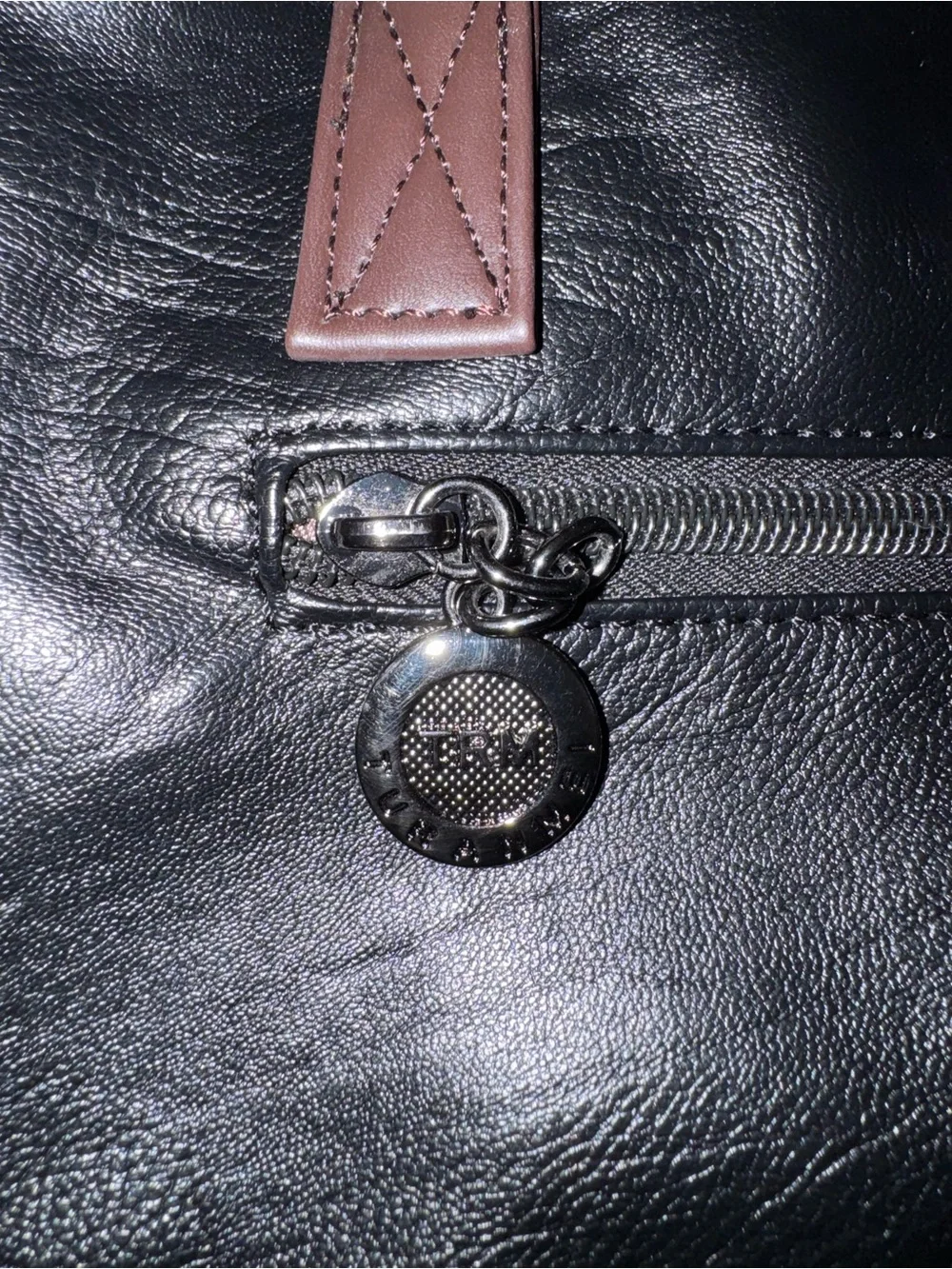 Structured Black Leather Tote with Detachable Strap